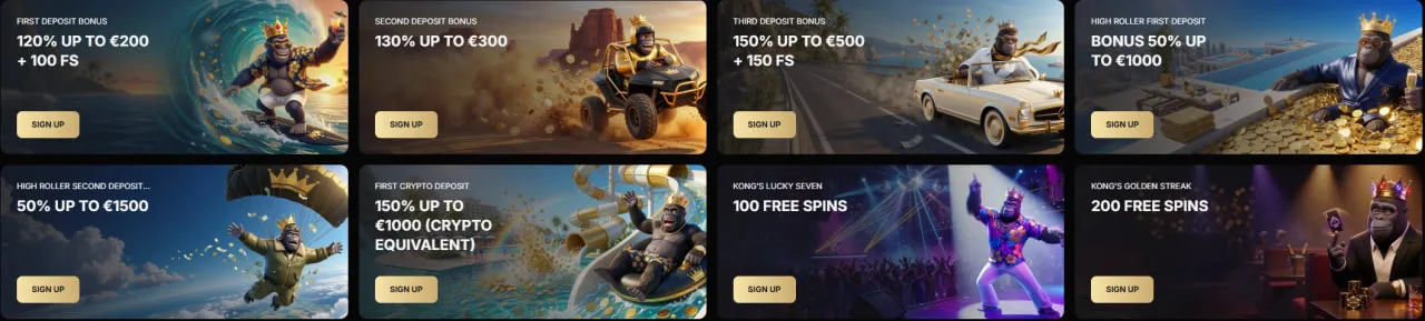 spinkong casino welcome bonus